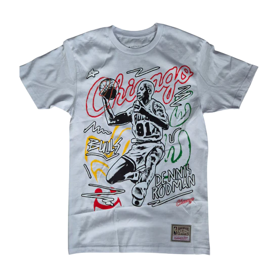 MITCHELL & NESS CHALKED UP TEE DENNIS RODMAN | CROSSOVER RICCIONE